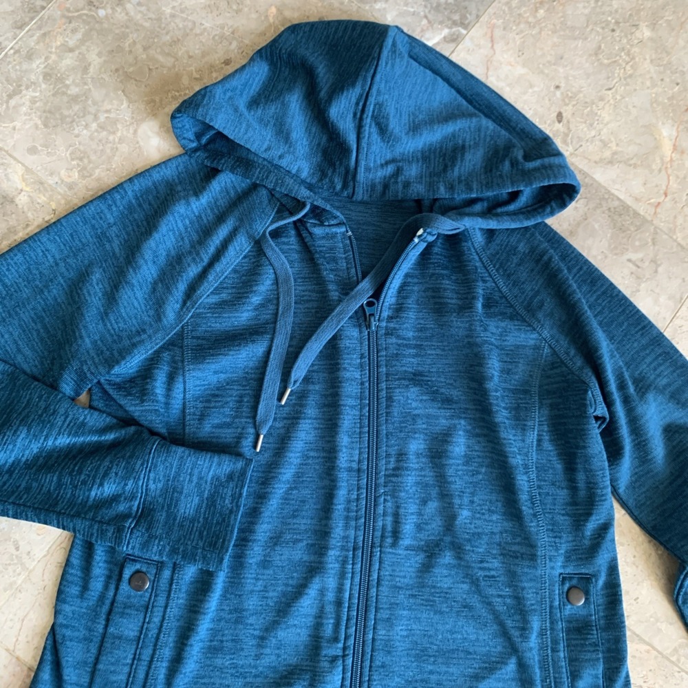 T by Talbots Green Teal Full Zip Hoodie Sweatshirt Jacket Size S Full Zip